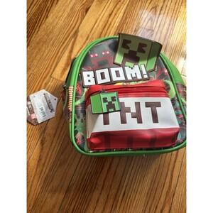 Minecraft Explosion Boom! TNT Faux Leather Mini Backpack, Green Bag Back Pack